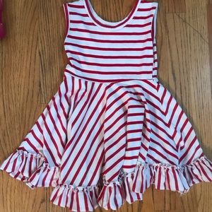 Red white striped boutique dress